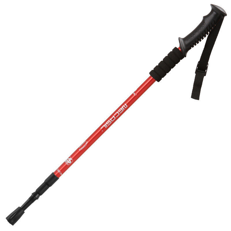 Three-section aluminum alloy straight trekking pole