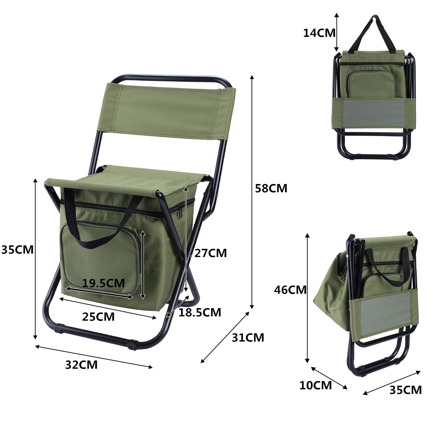 Folding Fishing Chair Backpack Insulation