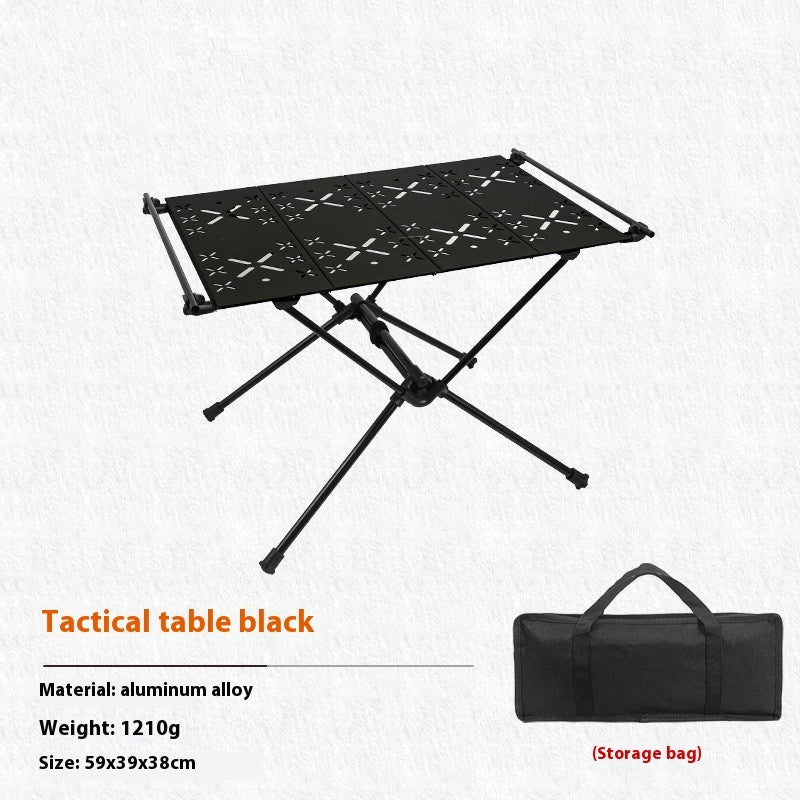 Outdoor Folding Table Aluminum Alloy Camping Round Picnic Table