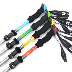 Outdoor portable 5-section folding trekking pole