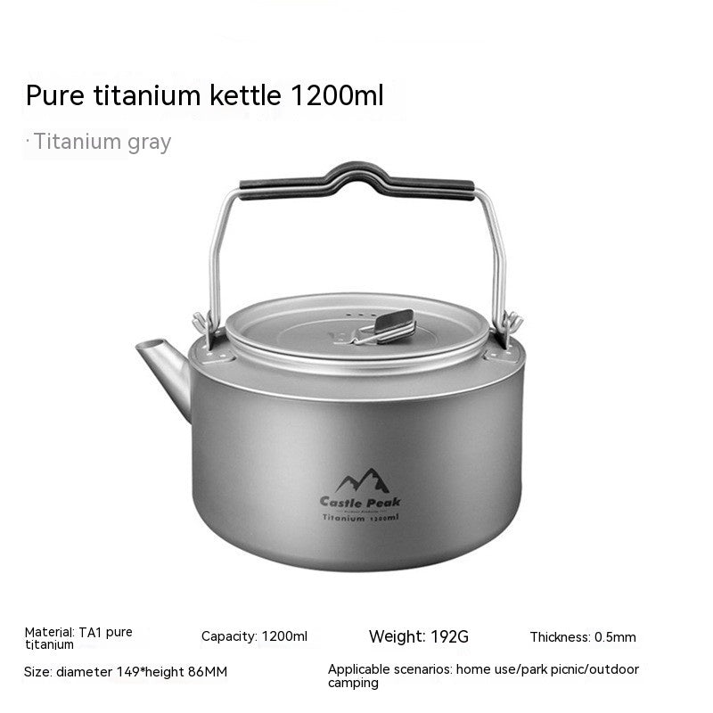 Outdoor Titanium Kettle Boiling Water Camping Household