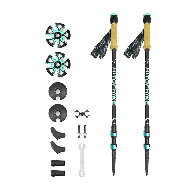 Straight handle external lock trekking pole for sports travel