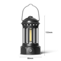 Outdoor Camping Lantern COB Portable Tent Light Retro Barn Lantern