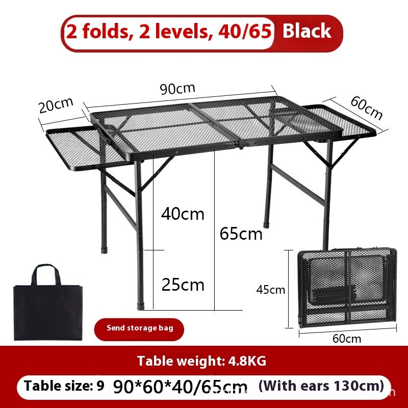 Outdoor Folding Table Portable Round Picnic Table Camping