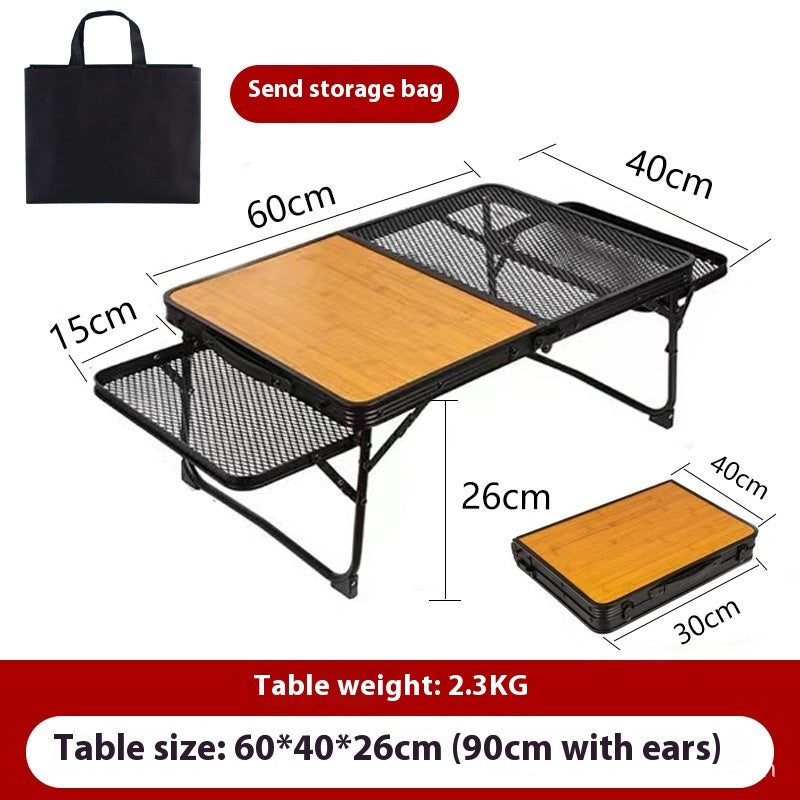 Outdoor Folding Table Portable Round Picnic Table Camping